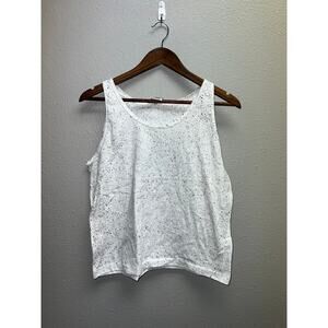 90s Vintage Signal Mega-Tee White Speckled Blank Tank Shirt VTG M